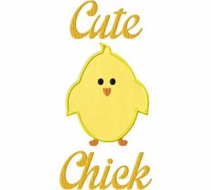 Cute Chick Applique 6X10 Hoop