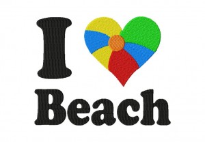 I Heart Beach 6X10 Hoop