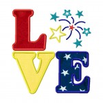 Love Fireworks Applique 6X10 Hoop