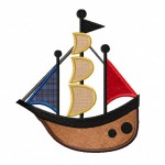 Ahoy Pirate Ship Applique 5_5 Inch