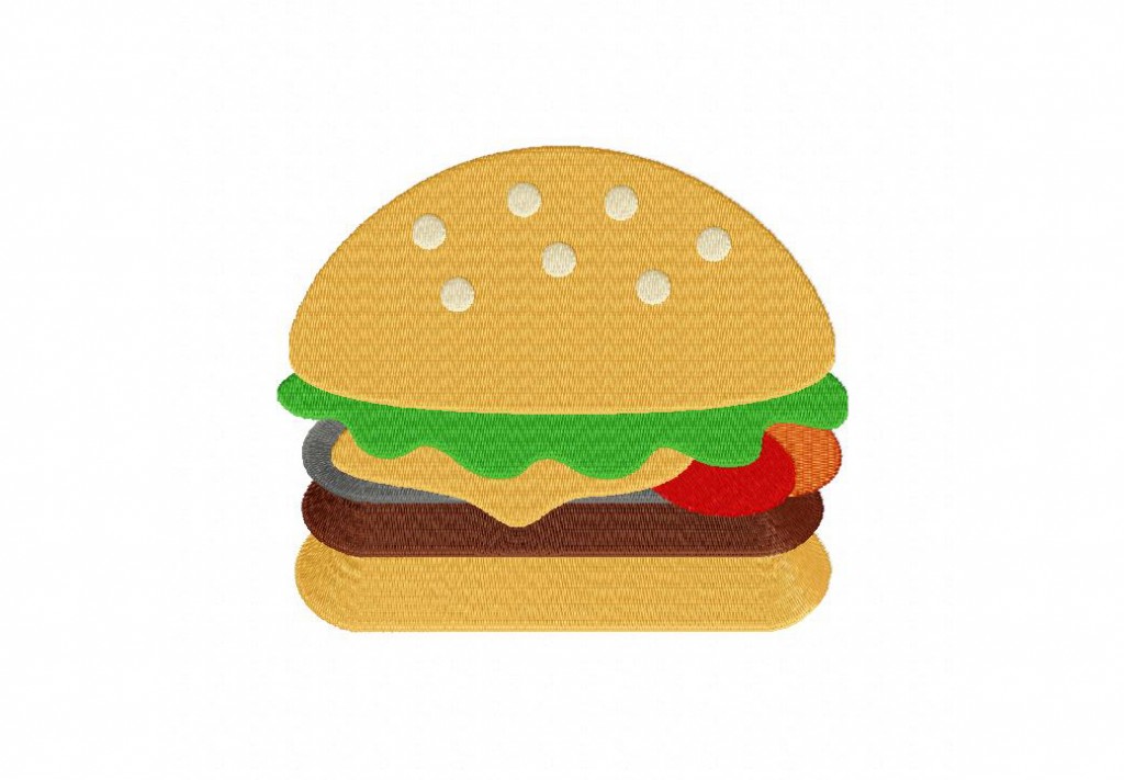 BBQ Hamburger Machine Embroidery Design Daily Embroidery