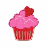 Cupcake Heart Applique 5_5 Inch