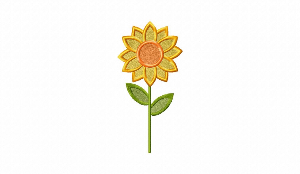 Sunflower Includes Both Applique and Filled Stitch | Daily Embroidery