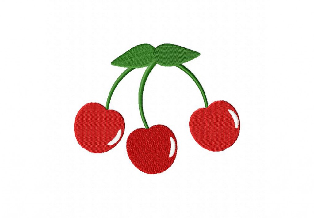 Sweet Red Cherries Machine Embroidery Design Daily Embroidery