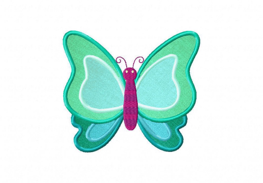 Symmetric Butterfly Available In Both Applique and Stitched Daily
