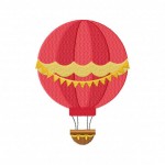 Red hot air balloon machine embroidery design  daily embroidery