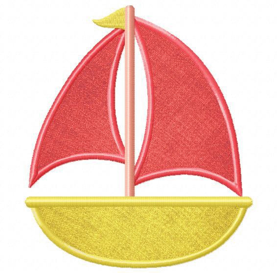 Baby Sailboat Includes Both Applique and Stitched | Daily Embroidery
