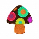 Hippie mushroom includes both applique and stitched  daily embroidery
