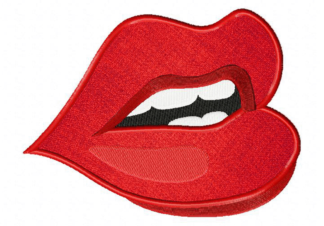 Luscious Lips Includes Both Applique and Stitched Daily Embroidery