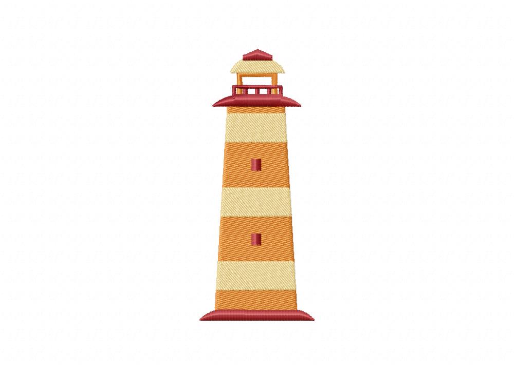 Maroon lighthouse machine embroidery design  daily embroidery