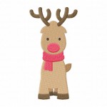 Christmas reindeer pink scarf machine embroidery design  daily embroidery Christmas reindeer pink scarf machine embroidery design  daily embroidery