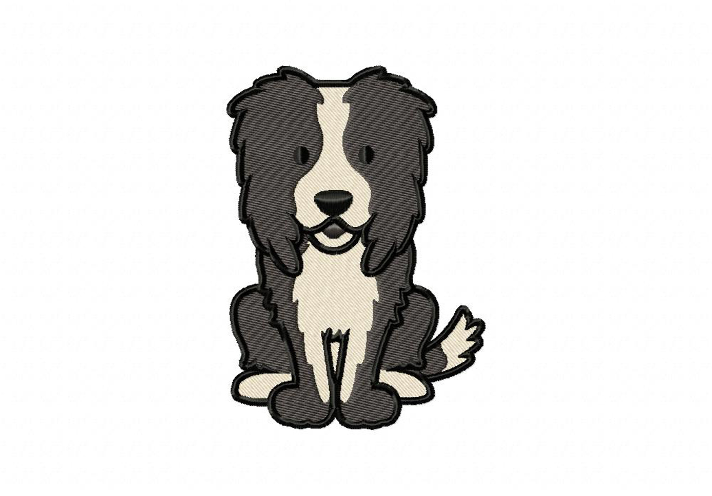 Border collie machine embroidery design  daily embroidery