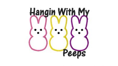 Hanging with my Peeps Easter Free Applique Design.