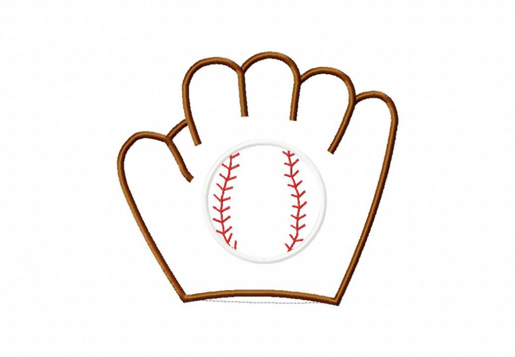 Baseball Glove Machine Applique Design Daily Embroidery