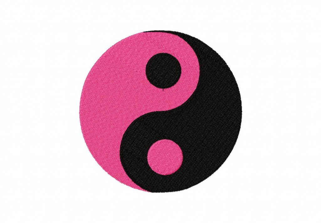 Yin Yang Machine Embroidery Includes Both Applique and Fill Stitch for