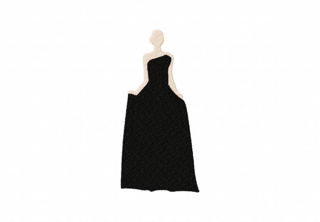 Free formal gown silhouette machine embroidery design  daily embroidery