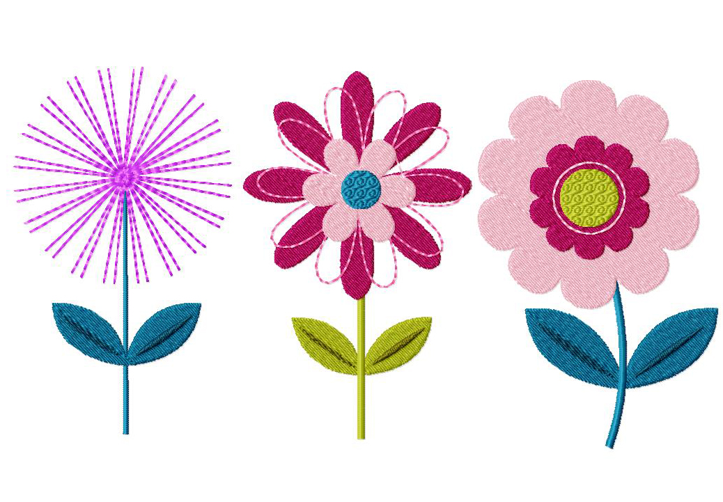 Flower Pack Nature Machine Embroidery Design Flower Embroidery Design Pink Flower Embroidery Design