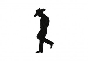 Cowboy Stance Silhouette Stitched 5_5 Inch