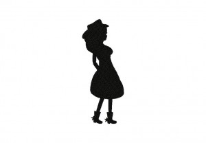 Cowgirl Stance Silhouette Stitched 5_5 Inch