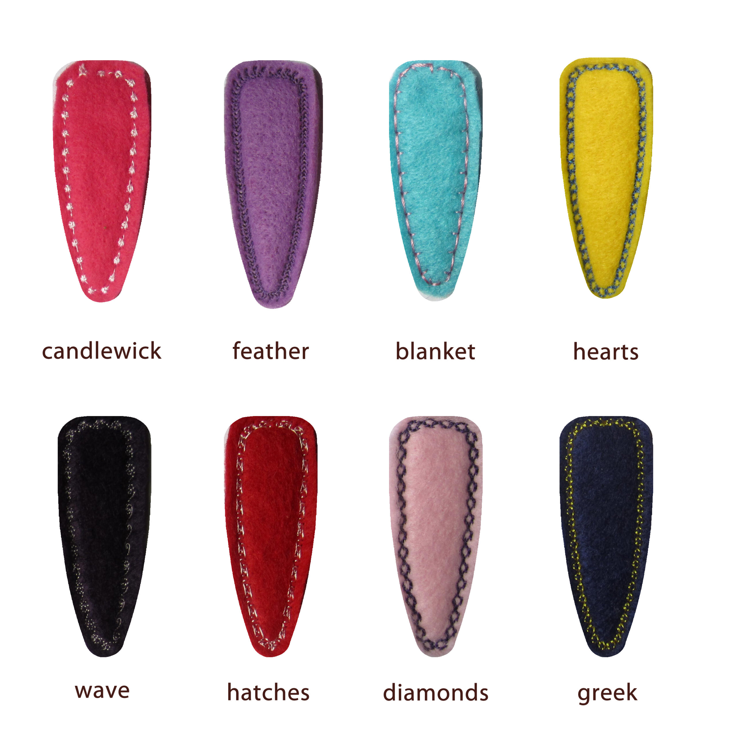 In The Hoop Barrette Cover Eight Pack of Decorative Stitches