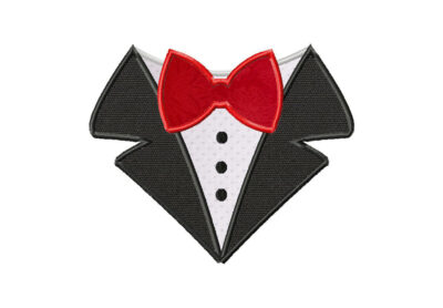 Bow Tie Shirt Machine Applique Design