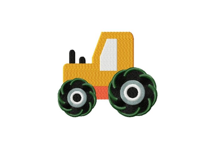 Construction Truck Machine Embroidery Design Includes Both Applique and Filled Stitch