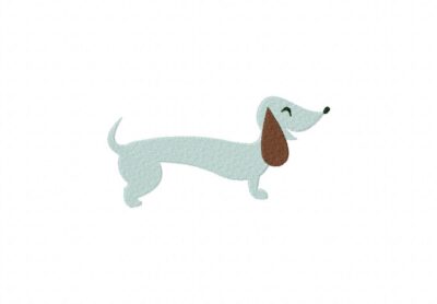 Dachshund Dog Machine Embroidery Includes Both Applique and Filled Stitch