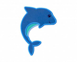Dolphin Dance Machine Embroidery Includes Both Applique and Fill Stitch