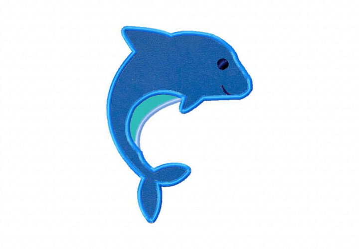 Dolphin Dance Machine Embroidery Includes Both Applique and Fill Stitch