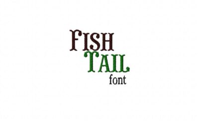 Fish Tail Machine Embroidery Font Set
