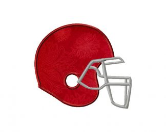 Football Helmet Embroidery Design Includes Both Applique and Fill Stitch