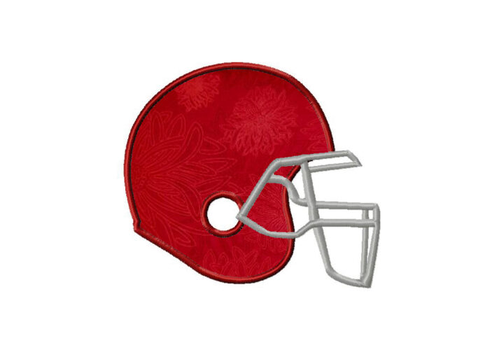 Football Helmet Embroidery Design Includes Both Applique and Fill Stitch