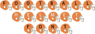 Football Helmets Monogramming Machine Embroidery Font Set