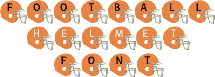 Football Helmets Monogramming Machine Embroidery Font Set