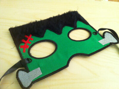 In the Hoop Machine Embroidery Halloween Frankenstein Mask with Tutorial