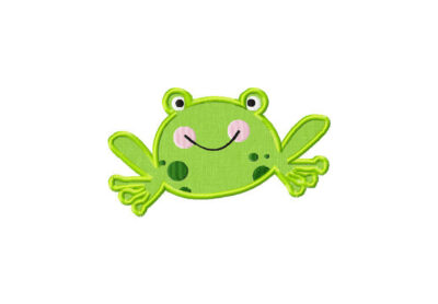 Frog Machine Embroidery Includes Both Applique and Fill Stitch