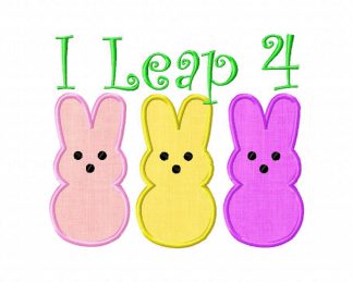 I Leap For Easter Candy Machine Embroidery Design Includes Both Applique and Filled Stitch