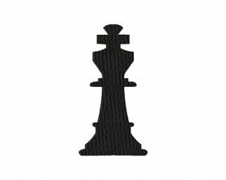 Chess King Machine Embroidery Design Includes Both Applique and Filled Stitch