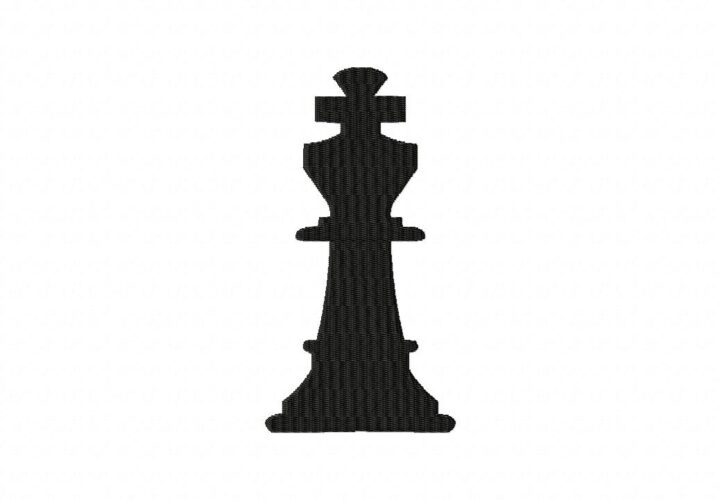 Chess King Machine Embroidery Design Includes Both Applique and Filled Stitch