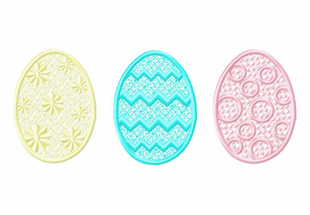 Freestanding Lace Eggs Three Pack Machine Embroidery Designs