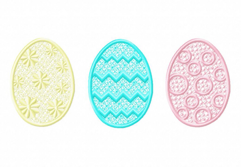 Freestanding Lace Eggs Three Pack Machine Embroidery Designs
