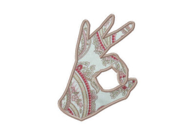 OK Hand Sign Machine Embroidery Design Includes Both Applique and Fill Stitch
