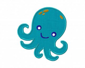 Octopus Machine Embroidery Design Includes Both Applique and Fill Stitch