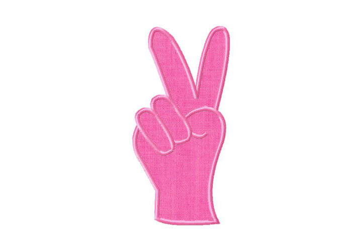 Peace Hand Sign Machine Embroidery Applique