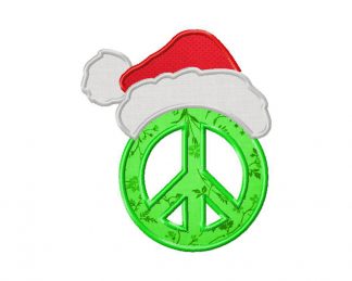 Peace and Christmas Machine Embroidery Design Includes Both Applique and Fill Stitch