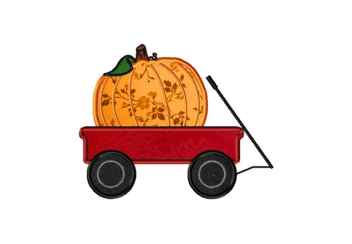 Pumpkin Wagon Machine Embroidery Design