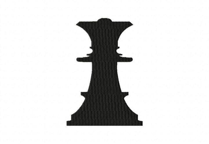 Chess Queen Machine Embroidery Design Includes Both Applique and Filled Stitch