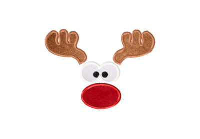 Reindeer Face Machine Embroidery Includes both Applique and Fill Stitch