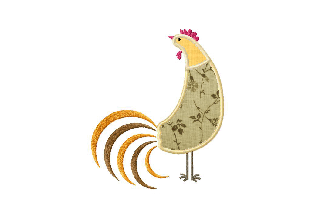 Rooster Machine Embroidery Design
