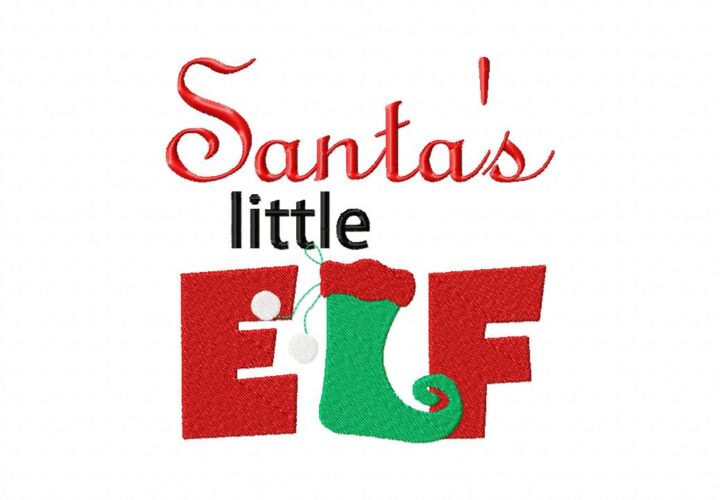 Santas Little Elf Machine Embroidery Design